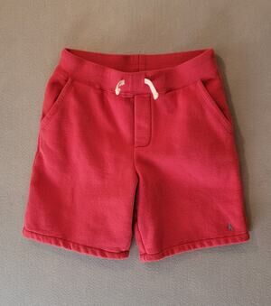 Polo Ralph Lauren Boys Red Cotton Fleece Drawstring Shorts Size Medium 10-12